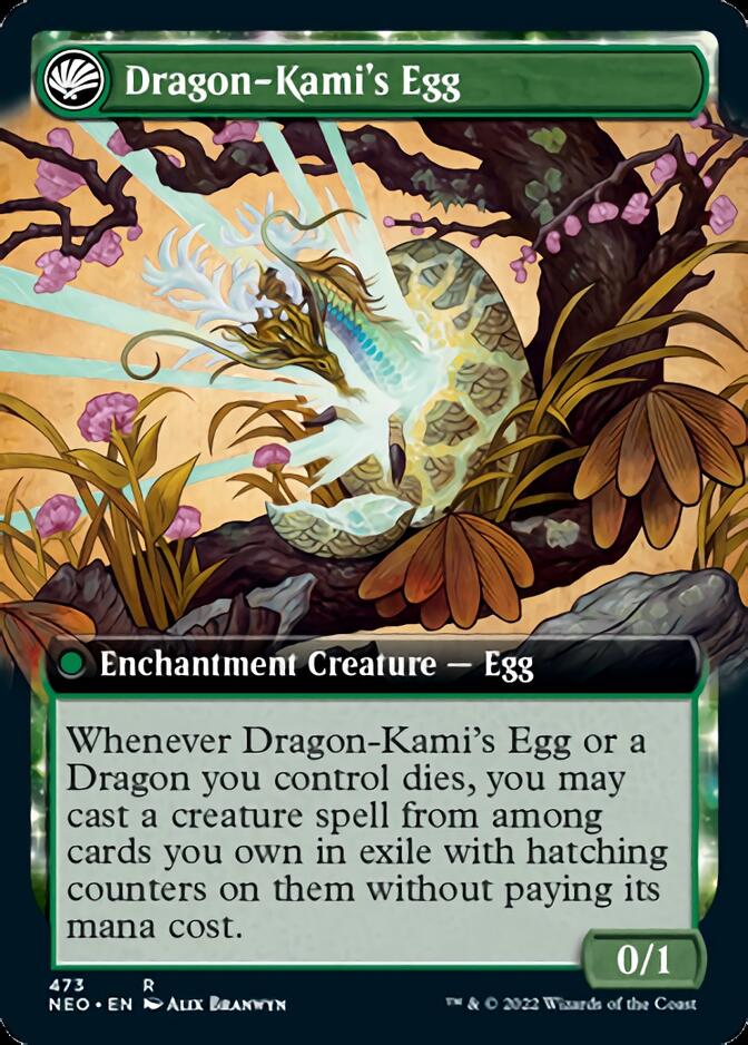 The Dragon-Kami Reborn // Dragon-Kami's Egg (Extended Art) [Kamigawa: Neon Dynasty] | Lots Moore NSW