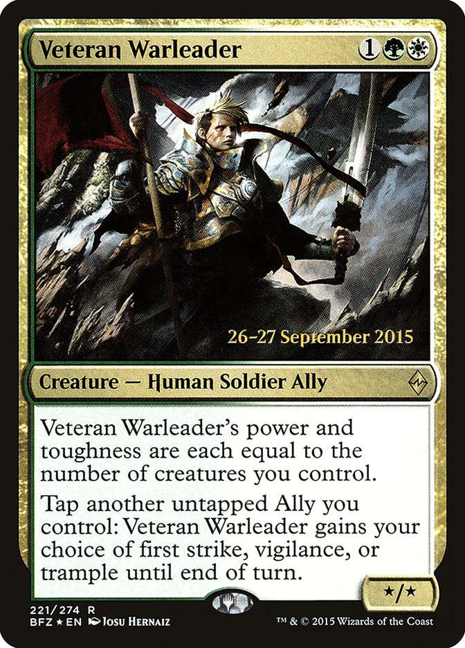 Veteran Warleader [Battle for Zendikar Prerelease Promos] | Lots Moore NSW