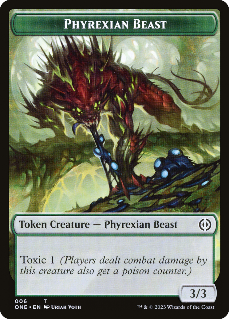 Phyrexian Goblin // Phyrexian Beast Double-Sided Token [Phyrexia: All Will Be One Tokens] | Lots Moore NSW