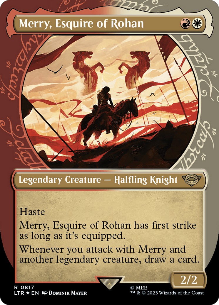 Merry, Esquire of Rohan (Showcase) (Surge Foil) [The Lord of the Rings: Tales of Middle-Earth] | Lots Moore NSW