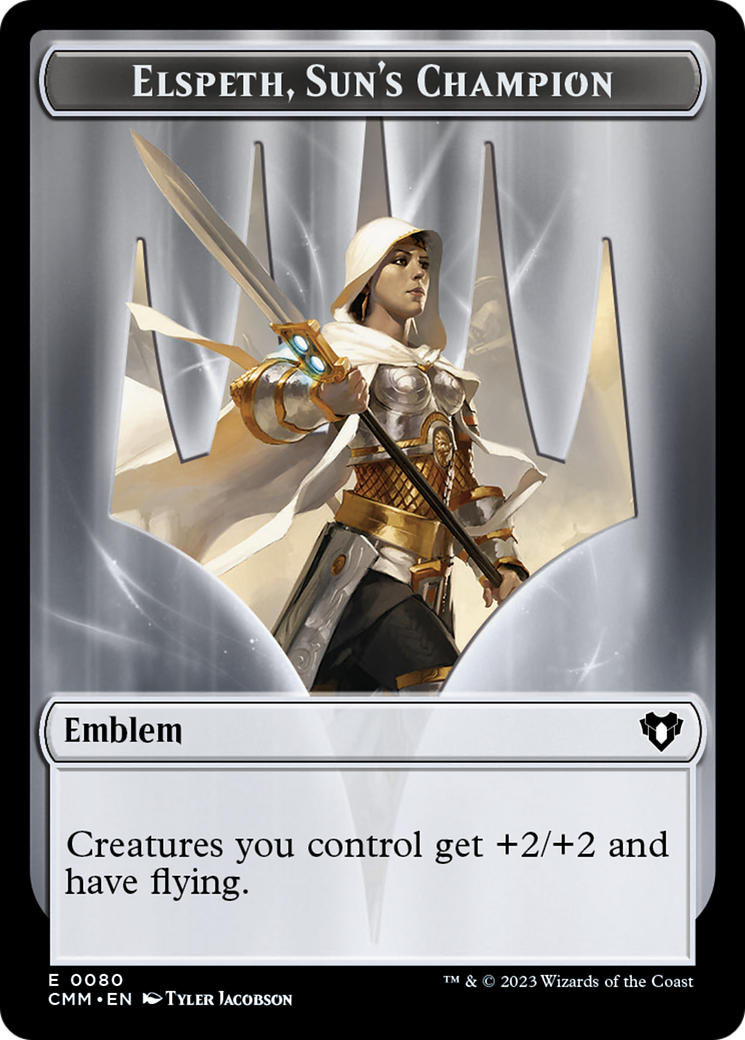 Elspeth, Sun's Champion Emblem // Copy (55) Double-Sided Token [Commander Masters Tokens] | Lots Moore NSW