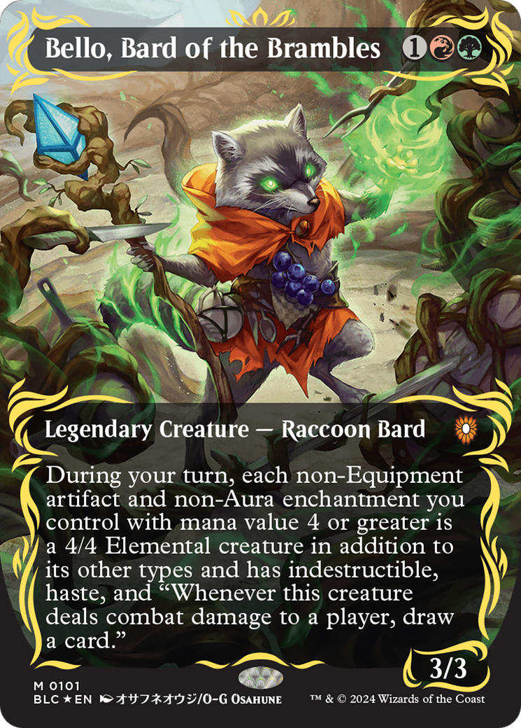 Bello, Bard of the Brambles (Borderless) (Raised Foil) [Bloomburrow Commander] | Lots Moore NSW