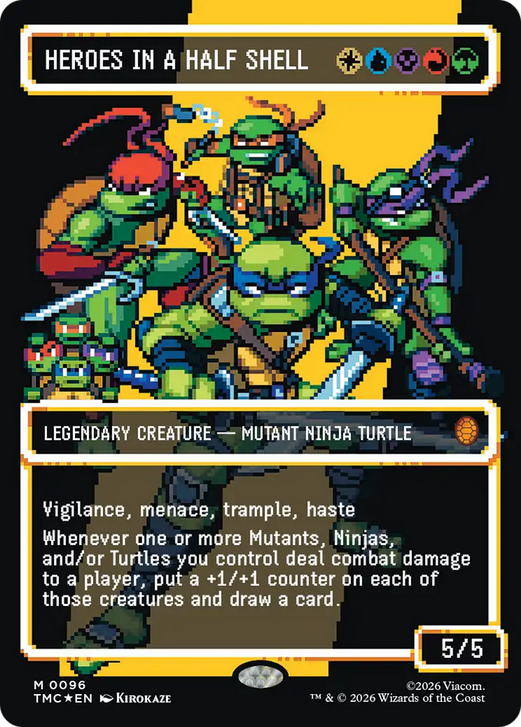 Heroes in a Half Shell (0096) (Borderless) (Surge Foil) [Teenage Mutant Ninja Turtles Commander] | Lots Moore NSW