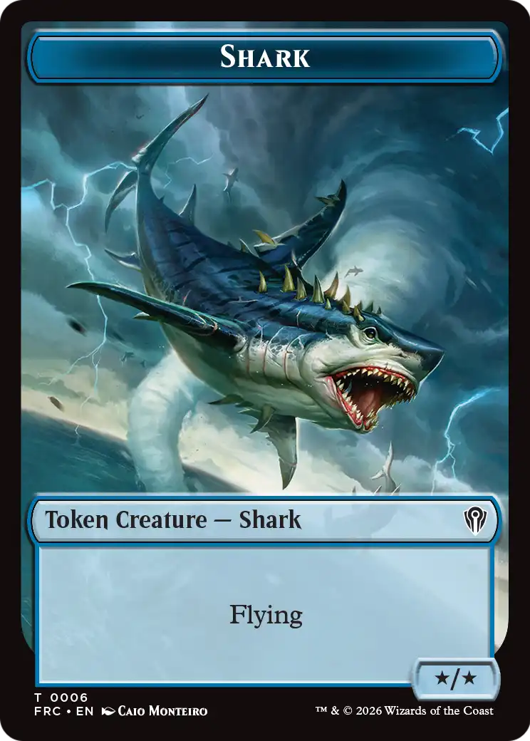 Warrior // Shark Double-Sided Token [Reality Fracture Commander Tokens] | Lots Moore NSW
