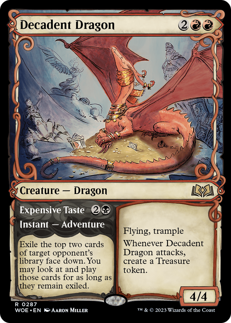 Decadent Dragon // Expensive Taste (Showcase) [Wilds of Eldraine] | Lots Moore NSW