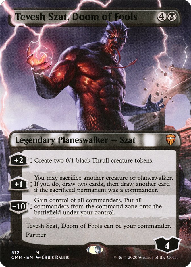 Tevesh Szat, Doom of Fools (Borderless) [Commander Legends] | Lots Moore NSW