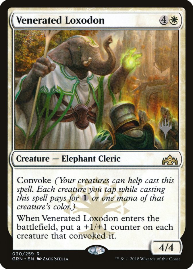 Venerated Loxodon (Promo Pack) [Guilds of Ravnica Promos] | Lots Moore NSW