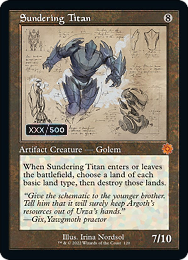 Sundering Titan (Retro Schematic) (Serialized) [The Brothers' War Retro Artifacts] | Lots Moore NSW