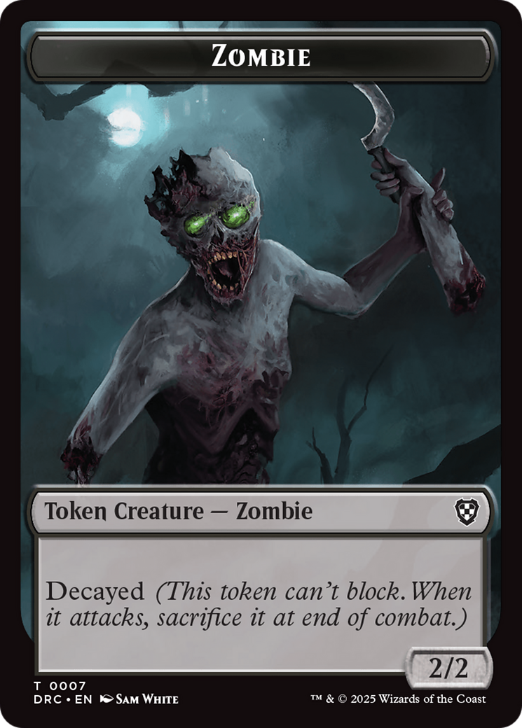 Timeless Dragon // Zombie (0007) Double-Sided Token [Aetherdrift Tokens] | Lots Moore NSW