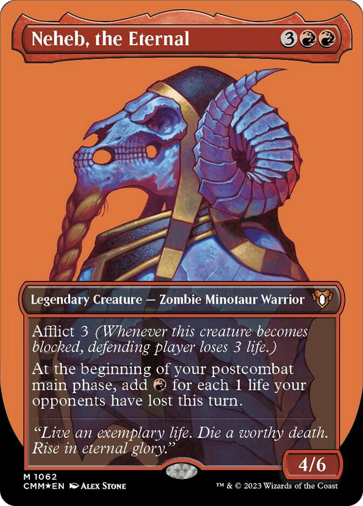 Neheb, the Eternal (Borderless Textured Foil Frame Break) [Commander Masters] | Lots Moore NSW