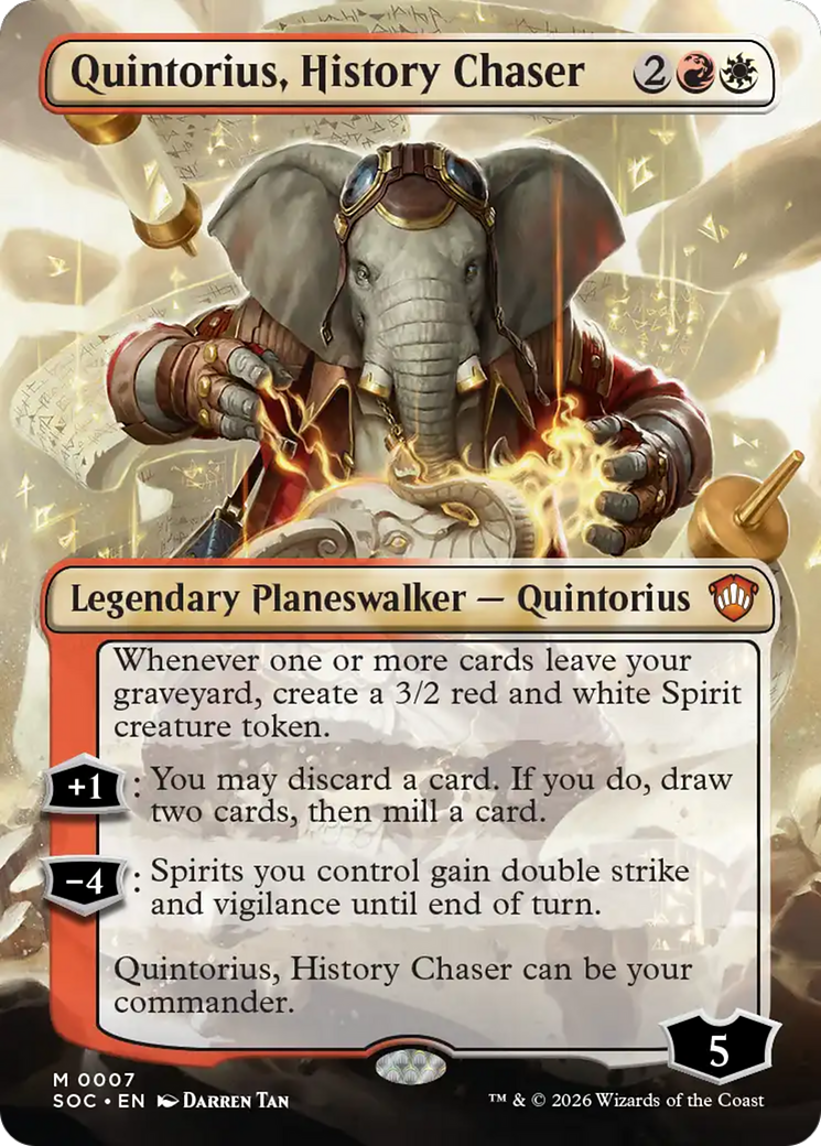Quintorius, History Chaser (Borderless) [Secrets of Strixhaven Commander] | Lots Moore NSW