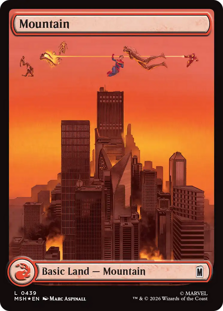 Mountain (0439) (Surge Foil) [Marvel Super Heroes] | Lots Moore NSW