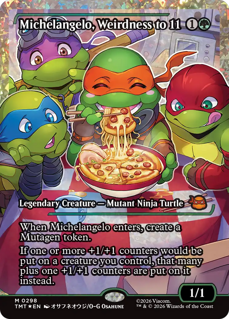 Michelangelo, Weirdness to 11 (Showcase) (Fracture Foil) [Teenage Mutant Ninja Turtles] | Lots Moore NSW