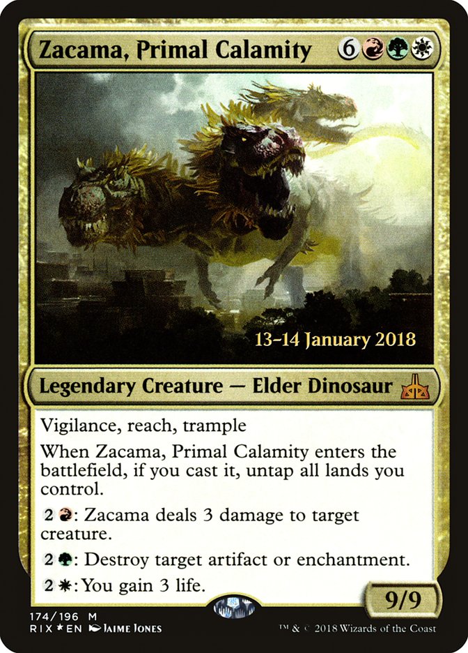 Zacama, Primal Calamity [Rivals of Ixalan Prerelease Promos] | Lots Moore NSW