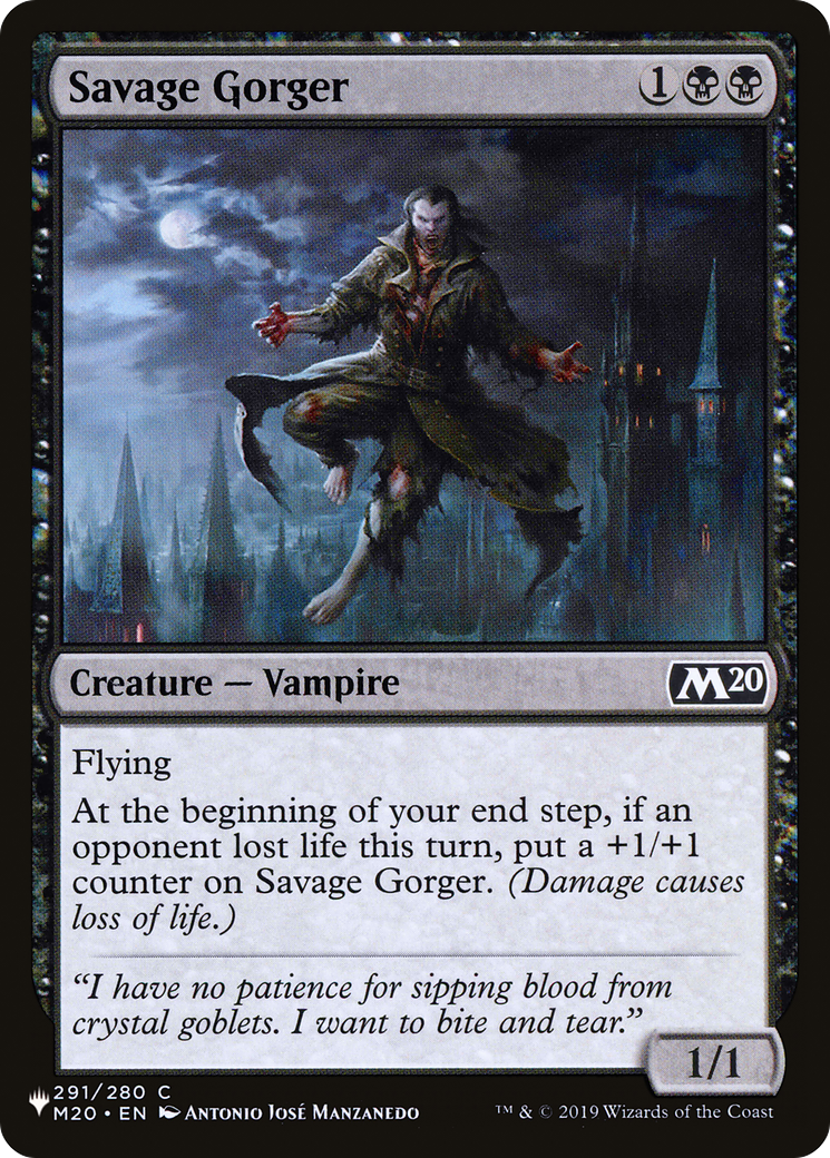 Savage Gorger [The List] | Lots Moore NSW