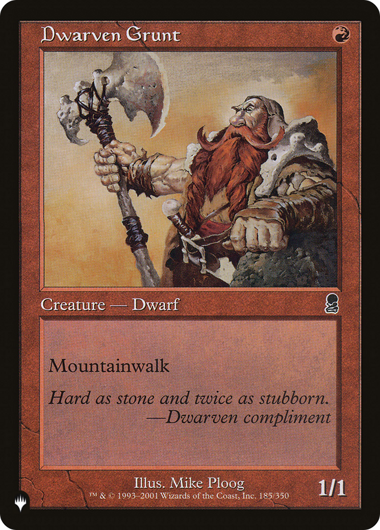 Dwarven Grunt [The List] | Lots Moore NSW