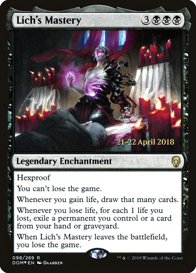Lich's Mastery [Dominaria Prerelease Promos] | Lots Moore NSW