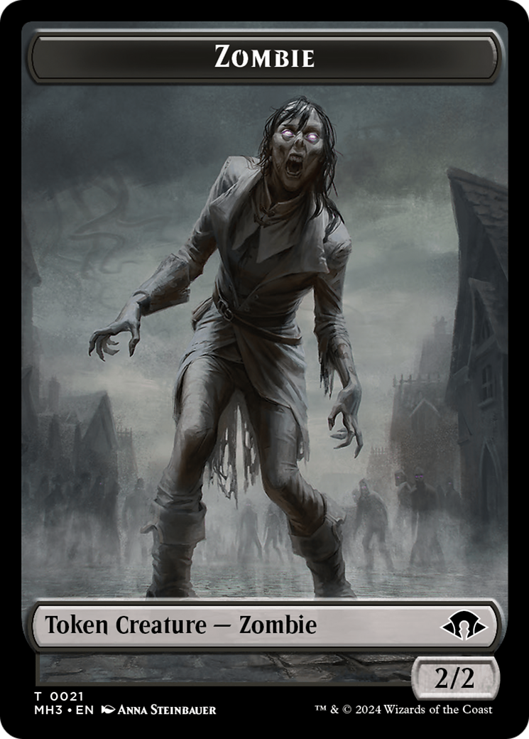 Insect (0043) (Ripple Foil) // Zombie Double-Sided Token [Modern Horizons 3 Tokens] | Lots Moore NSW
