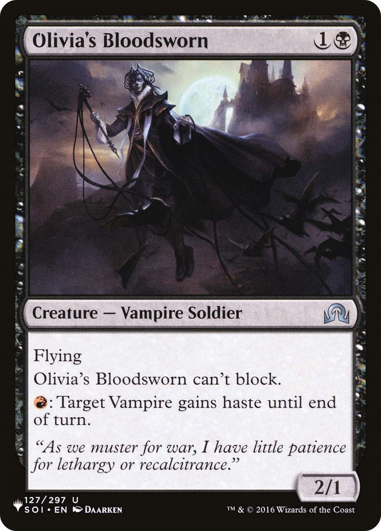 Olivia's Bloodsworn [The List] | Lots Moore NSW
