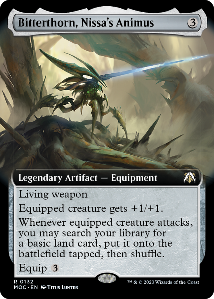 Bitterthorn, Nissa's Animus (Extended Art) [March of the Machine Commander] | Lots Moore NSW