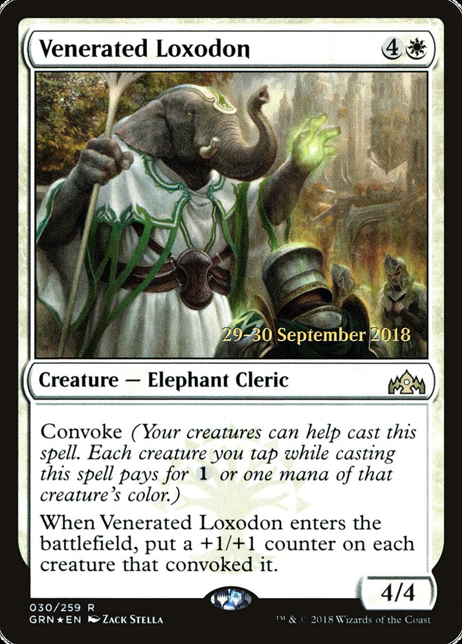 Venerated Loxodon [Guilds of Ravnica Prerelease Promos] | Lots Moore NSW