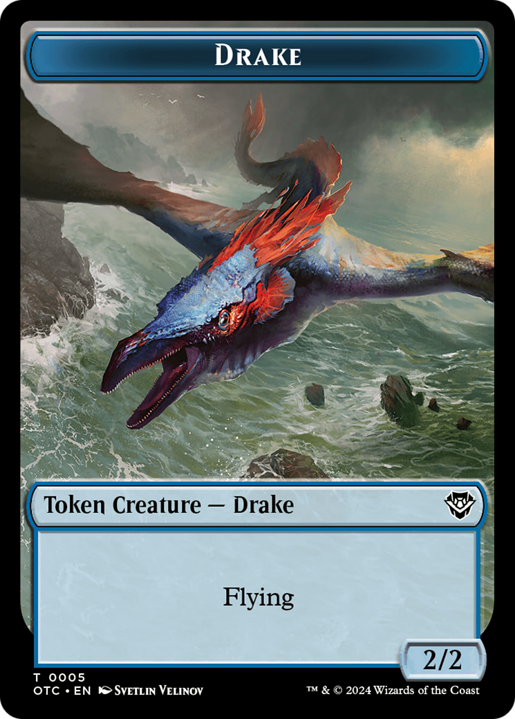 Boar // Drake Double-Sided Token [Outlaws of Thunder Junction Commander Tokens] | Lots Moore NSW