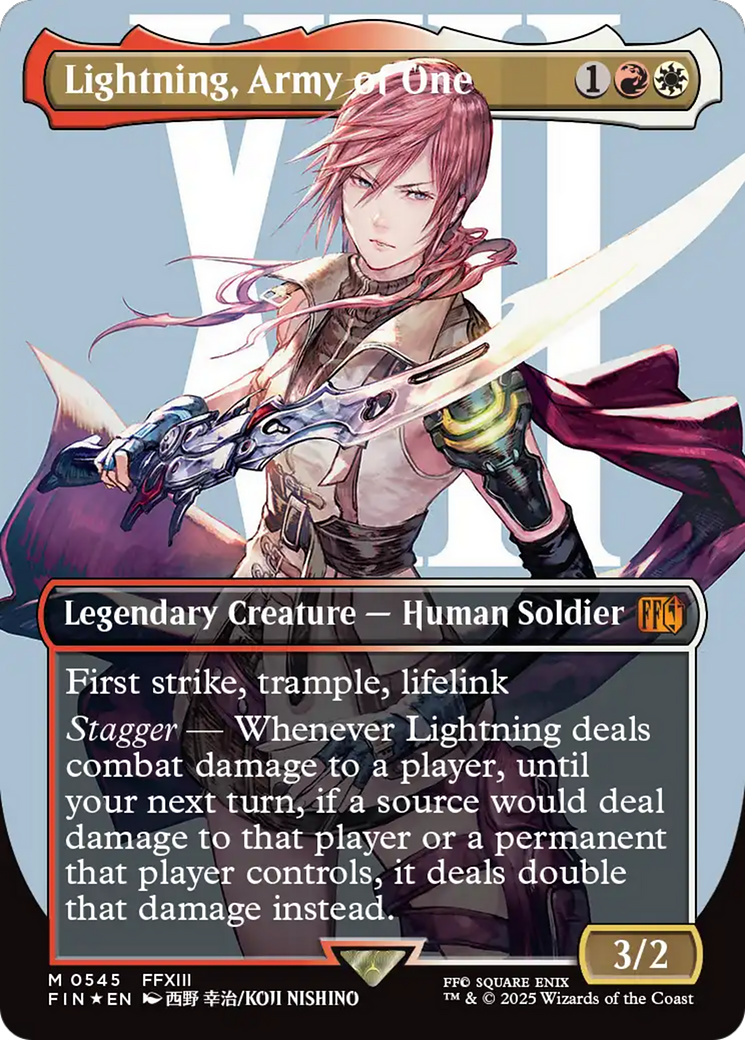Lightning, Army of One (Borderless) (Surge Foil) [FINAL FANTASY] | Lots Moore NSW