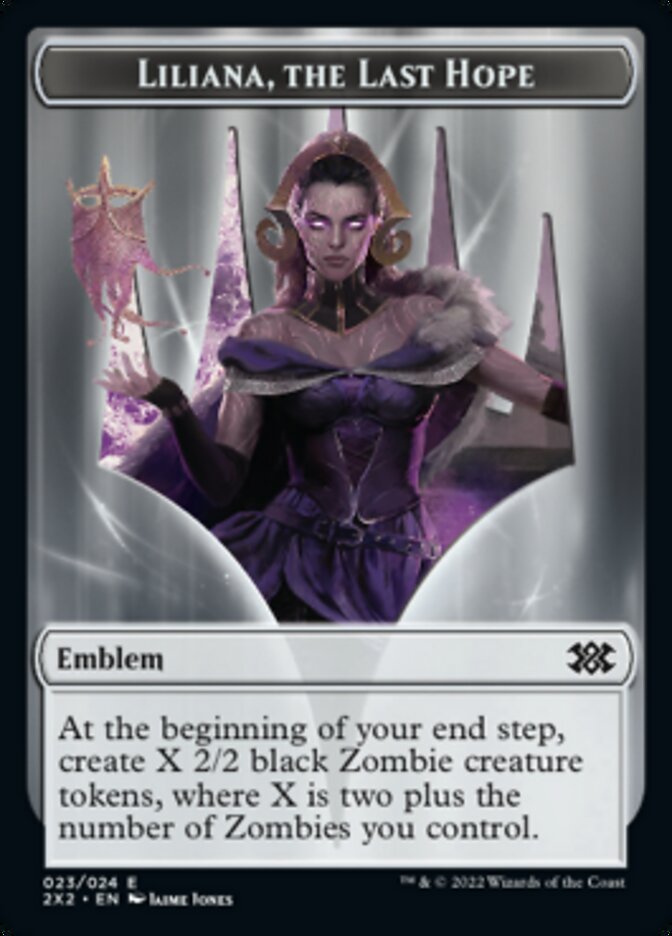 Liliana, the Last Hope Emblem // Spirit (002) Double-Sided Token [Double Masters 2022 Tokens] | Lots Moore NSW