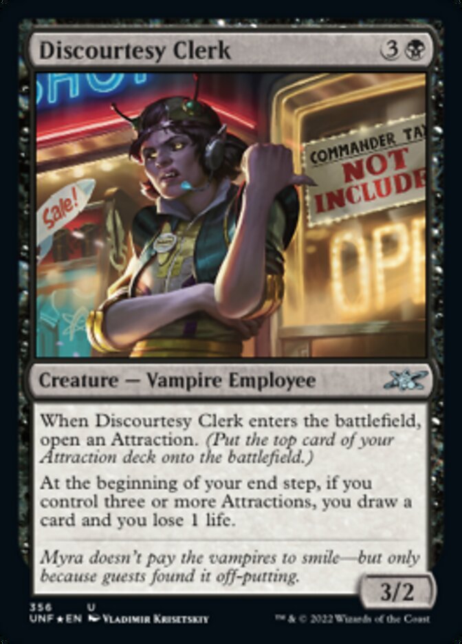 Discourtesy Clerk (Galaxy Foil) [Unfinity] | Lots Moore NSW
