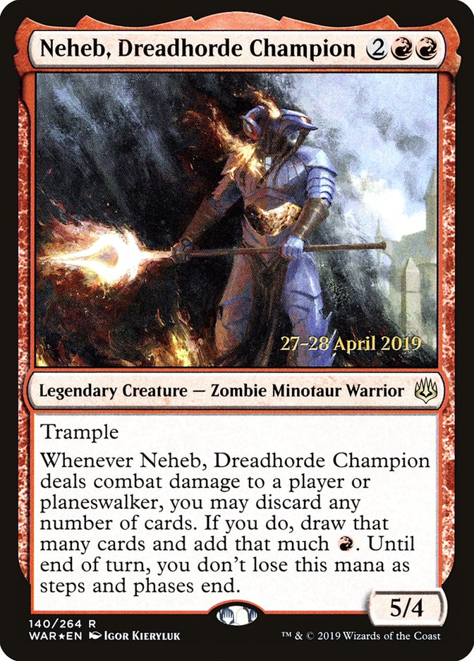 Neheb, Dreadhorde Champion [War of the Spark Prerelease Promos] | Lots Moore NSW