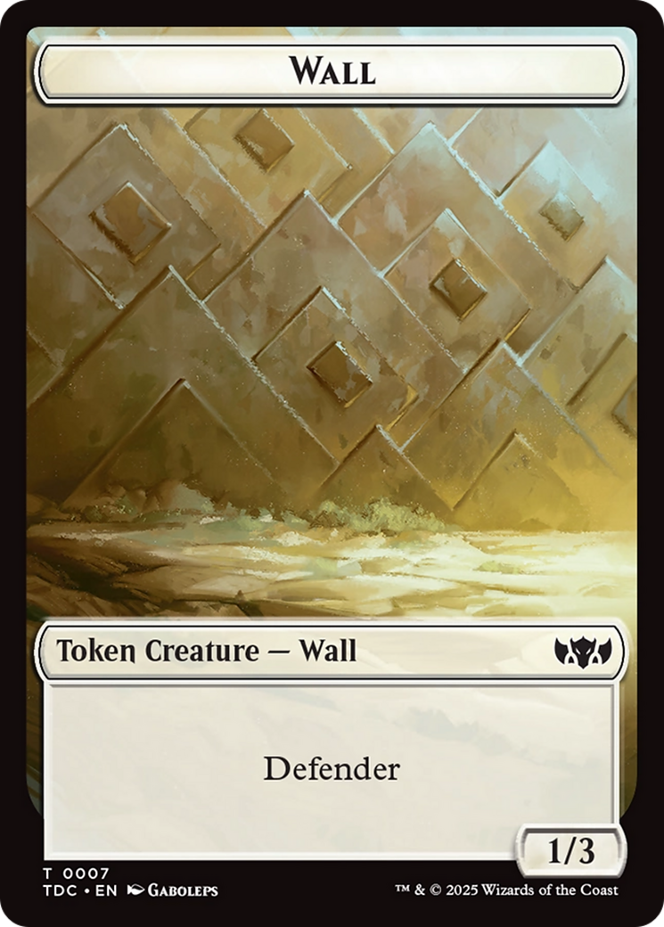 Wall // Spider Double-Sided Token [Tarkir: Dragonstorm Commander Tokens] | Lots Moore NSW