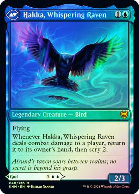 Alrund, God of the Cosmos // Hakka, Whispering Raven [Kaldheim Prerelease Promos] | Lots Moore NSW