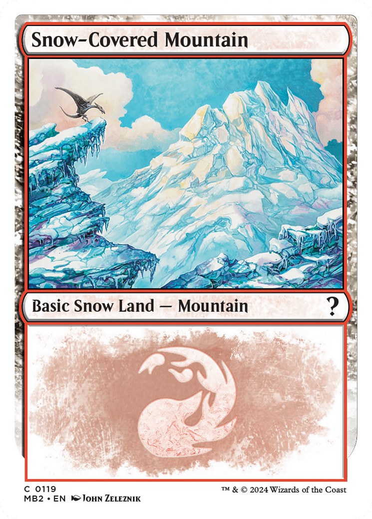 Snow-Covered Mountain (White Border) [Mystery Booster 2] | Lots Moore NSW