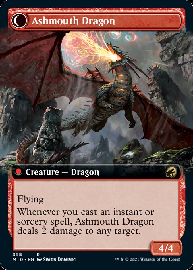 Smoldering Egg // Ashmouth Dragon (Extended Art) [Innistrad: Midnight Hunt] | Lots Moore NSW