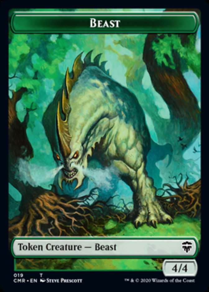 Beast (19) // Elephant Double-Sided Token [Commander Legends Tokens] | Lots Moore NSW