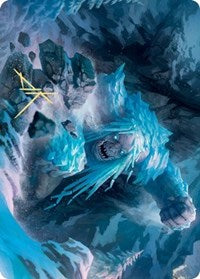 Icehide Troll Art Card (Gold-Stamped Signature) [Kaldheim Art Series] | Lots Moore NSW