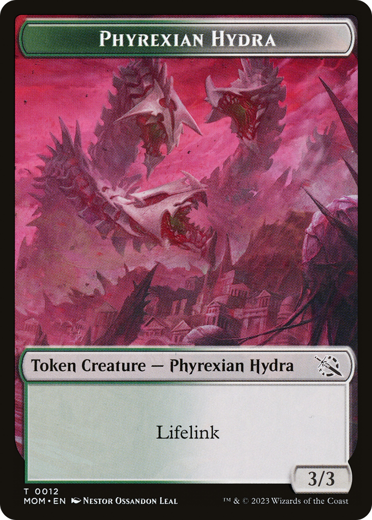 Warrior // Phyrexian Hydra (0012) Double-Sided Token [March of the Machine Tokens] | Lots Moore NSW