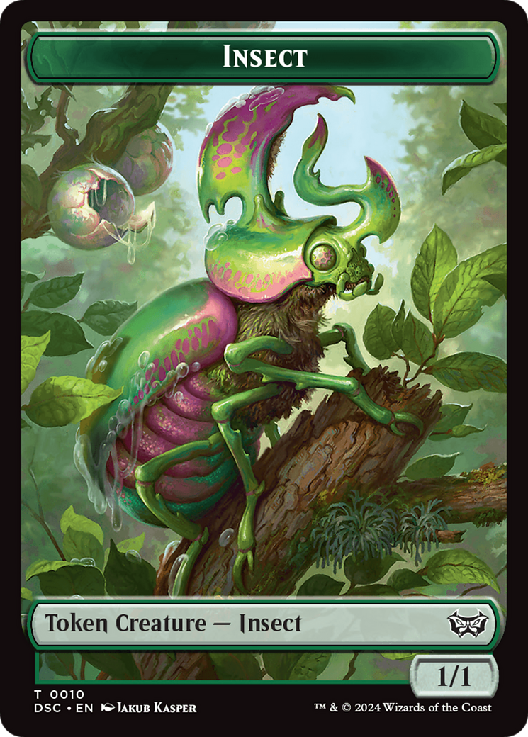 Insect (0010) //Manifest Double-Sided Token [Duskmourn: House of Horror Commander Tokens] | Lots Moore NSW