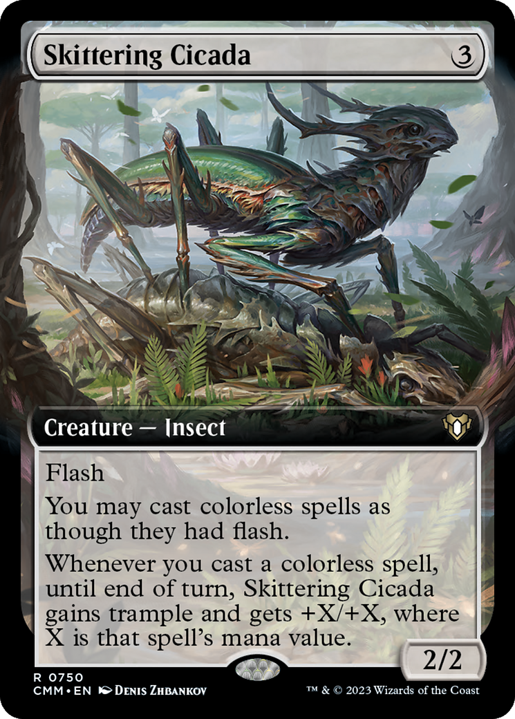 Skittering Cicada (Extended Art) [Commander Masters] | Lots Moore NSW