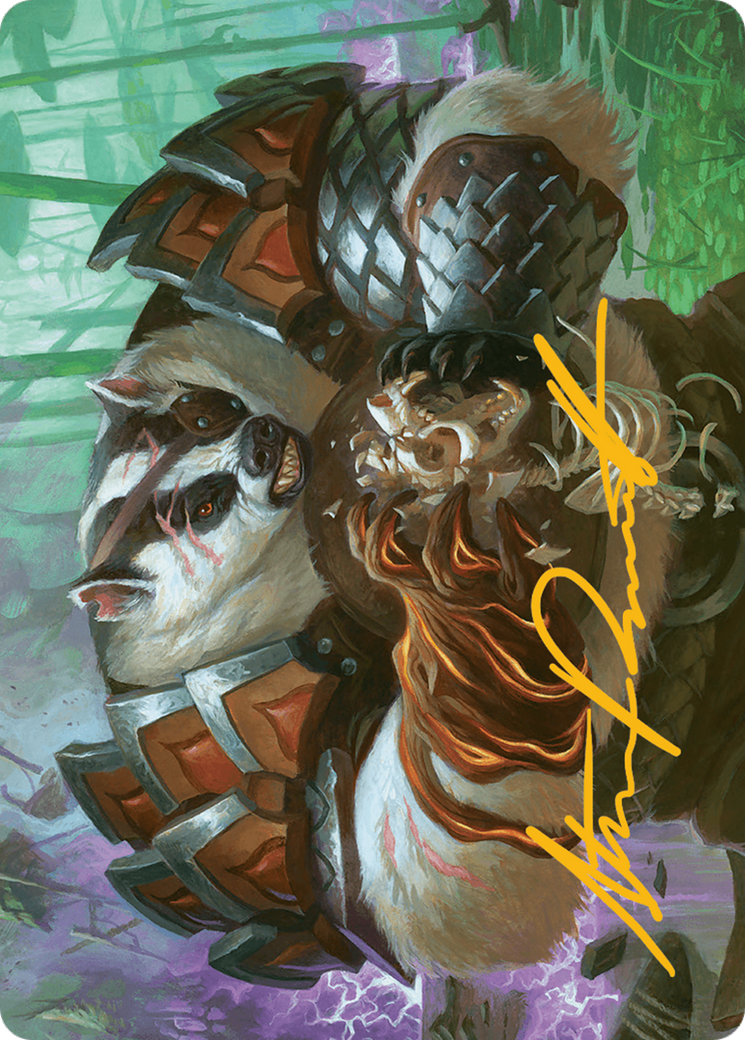 Hugs, Grisly Guardian Art Card (Gold-Stamped Signature) [Bloomburrow Art Series] | Lots Moore NSW