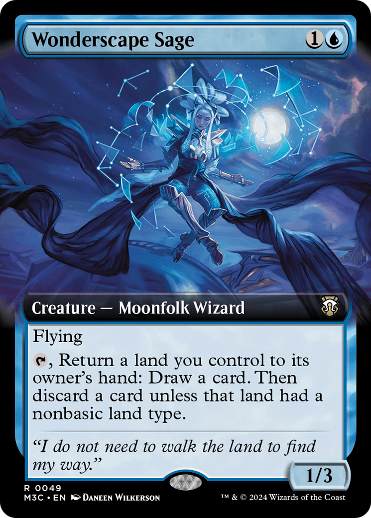 Wonderscape Sage (Extended Art) [Modern Horizons 3 Commander] | Lots Moore NSW