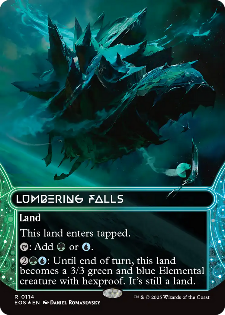 Lumbering Falls (0114) (Borderless) (Galaxy Foil) [Edge of Eternities: Stellar Sights] | Lots Moore NSW