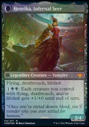 Henrika Domnathi // Henrika, Infernal Seer [Innistrad: Crimson Vow Prerelease Promos] | Lots Moore NSW