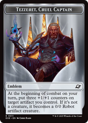 Robot // Emblem - Tezzeret, Cruel Captain Double-Sided Token [Edge of Eternities Tokens] | Lots Moore NSW
