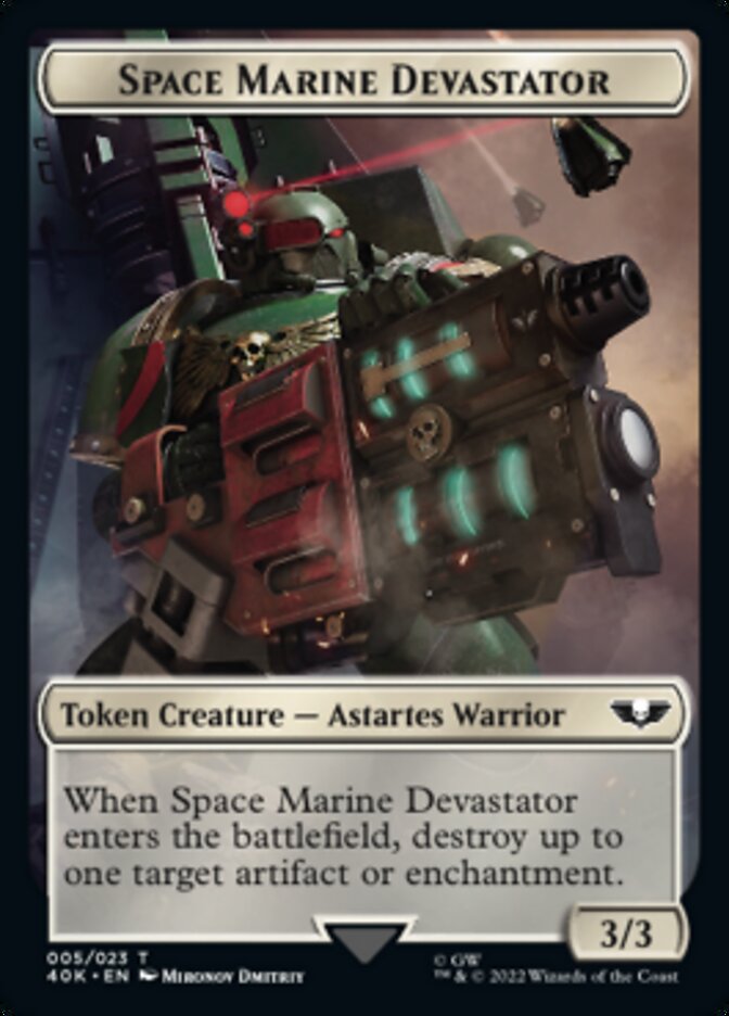 Soldier (002) // Space Marine Devastator Double-Sided Token (Surge Foil) [Warhammer 40,000 Tokens] | Lots Moore NSW