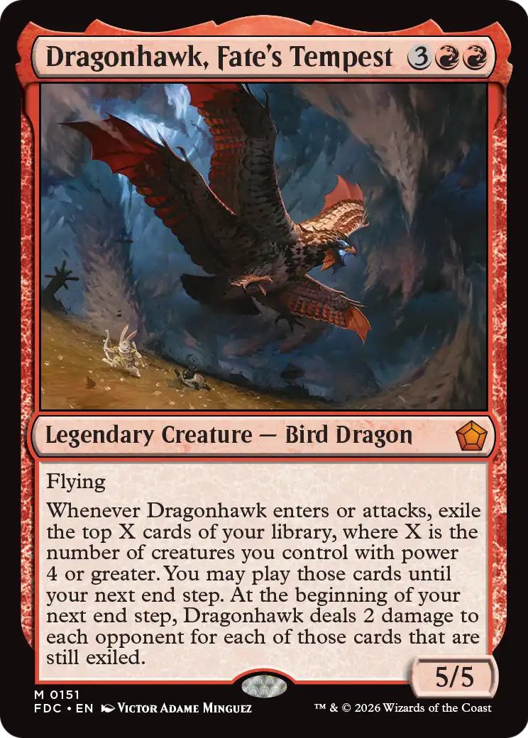 Dragonhawk, Fate's Tempest [Foundations Commander] | Lots Moore NSW