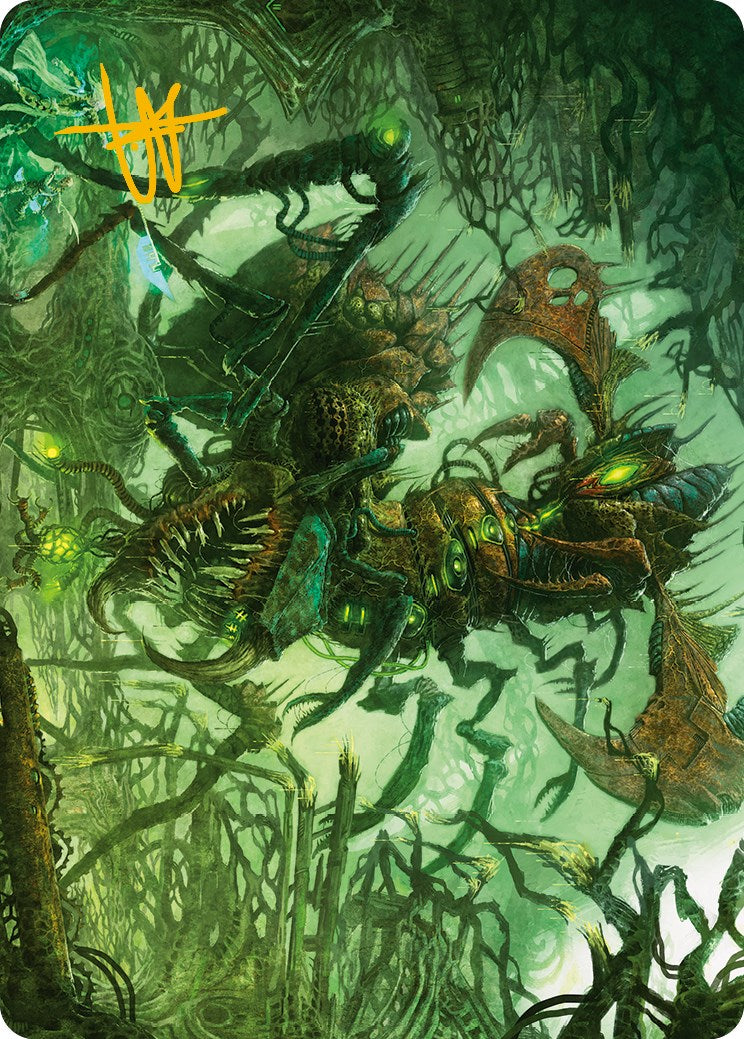 Skyscythe Engulfer Art Card (Gold-Stamped Signature) [Phyrexia: All Will Be One Art Series] | Lots Moore NSW