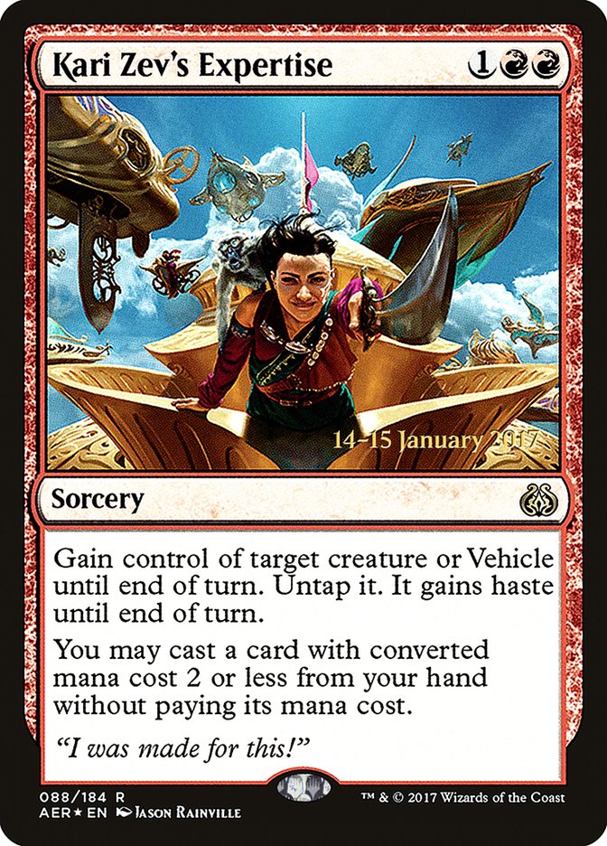 Kari Zev's Expertise [Aether Revolt Prerelease Promos] | Lots Moore NSW