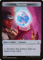 Treasure (20) // Teferi Akosa of Zhalfir Emblem Double-Sided Token [March of the Machine Tokens] | Lots Moore NSW