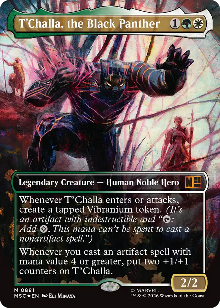 T'Challa, the Black Panther (Borderless) (Surge Foil) [Marvel Super Heroes Commander] | Lots Moore NSW